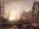 Claude Lorrain Port Scene with the Villa Medici painting